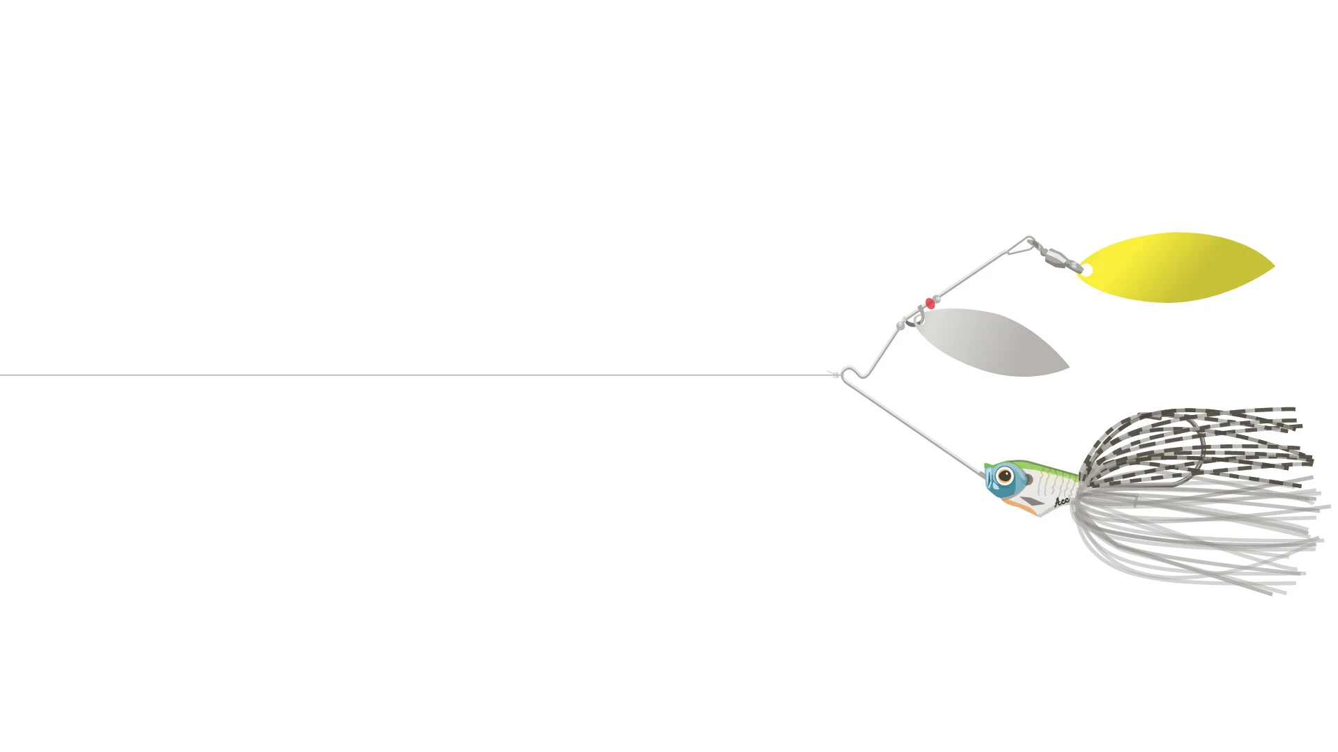 bb — White and yellow fishing lure