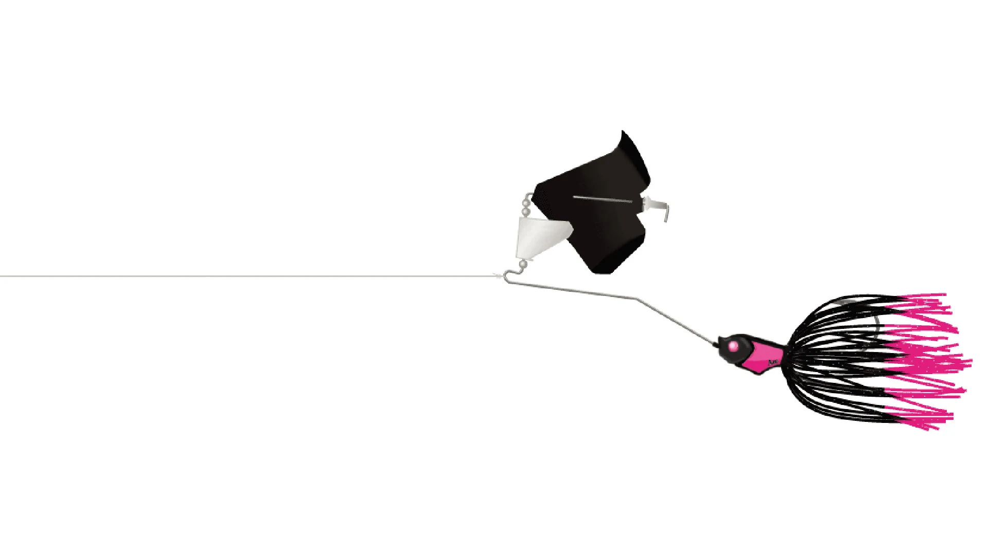 bb — Black and pink fishing lure
