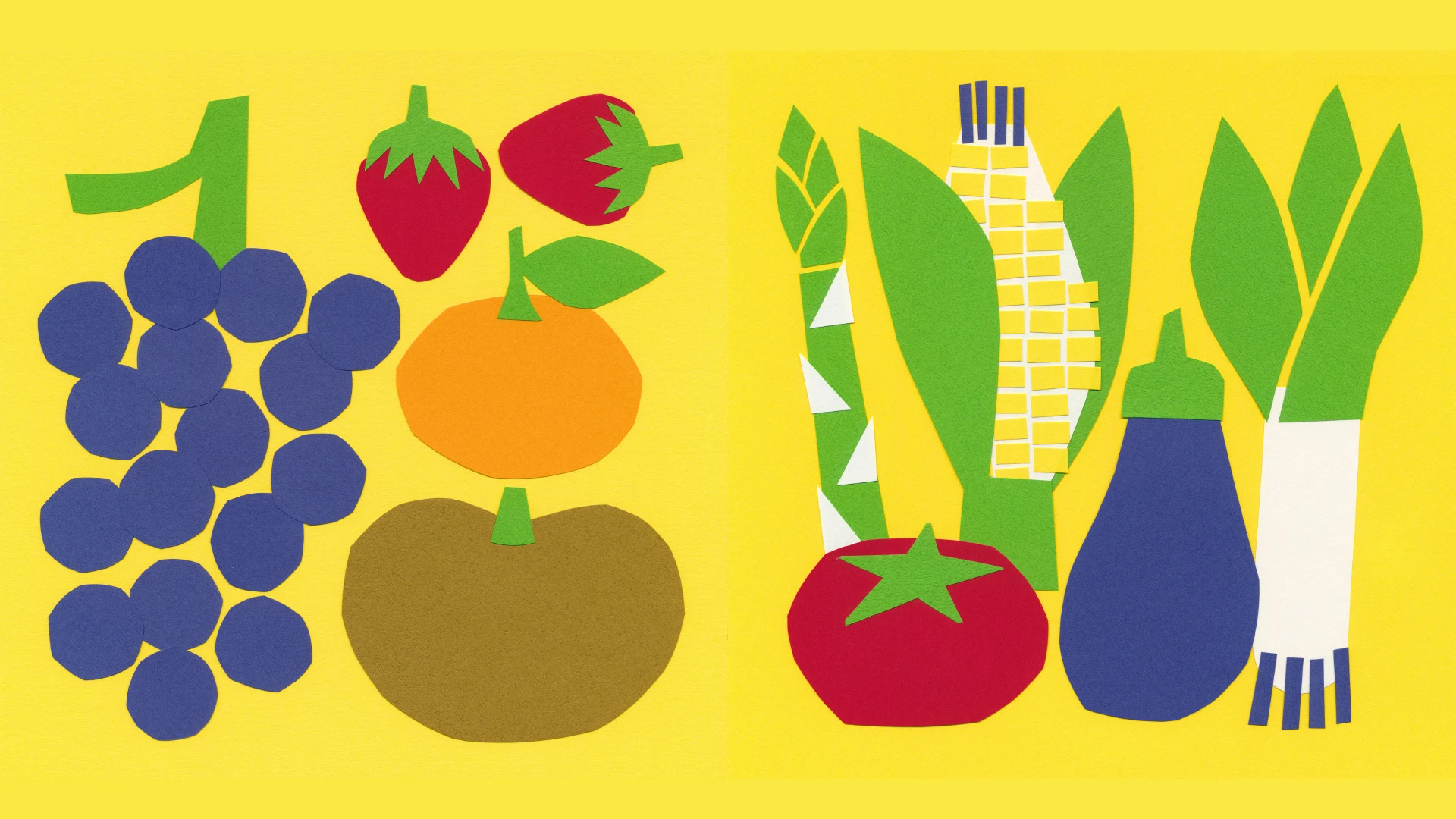 dale — Paper-cut fruit and vegetable illustrations